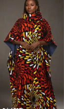 Load image into Gallery viewer, Cowl Neck Denim African-Inspired Kaftan Dress