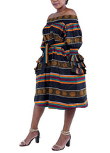 Load image into Gallery viewer, African-Inspired Ladies Off Shoulder Dress