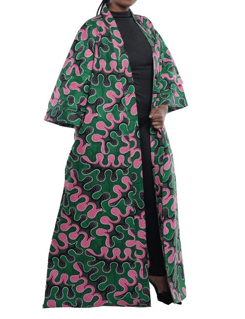 African-Inspired Long Kimono | Robe | Duster - B – Afrocentric Fashion