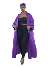 Load image into Gallery viewer, Purple Long Pleated Kimono | Duster
