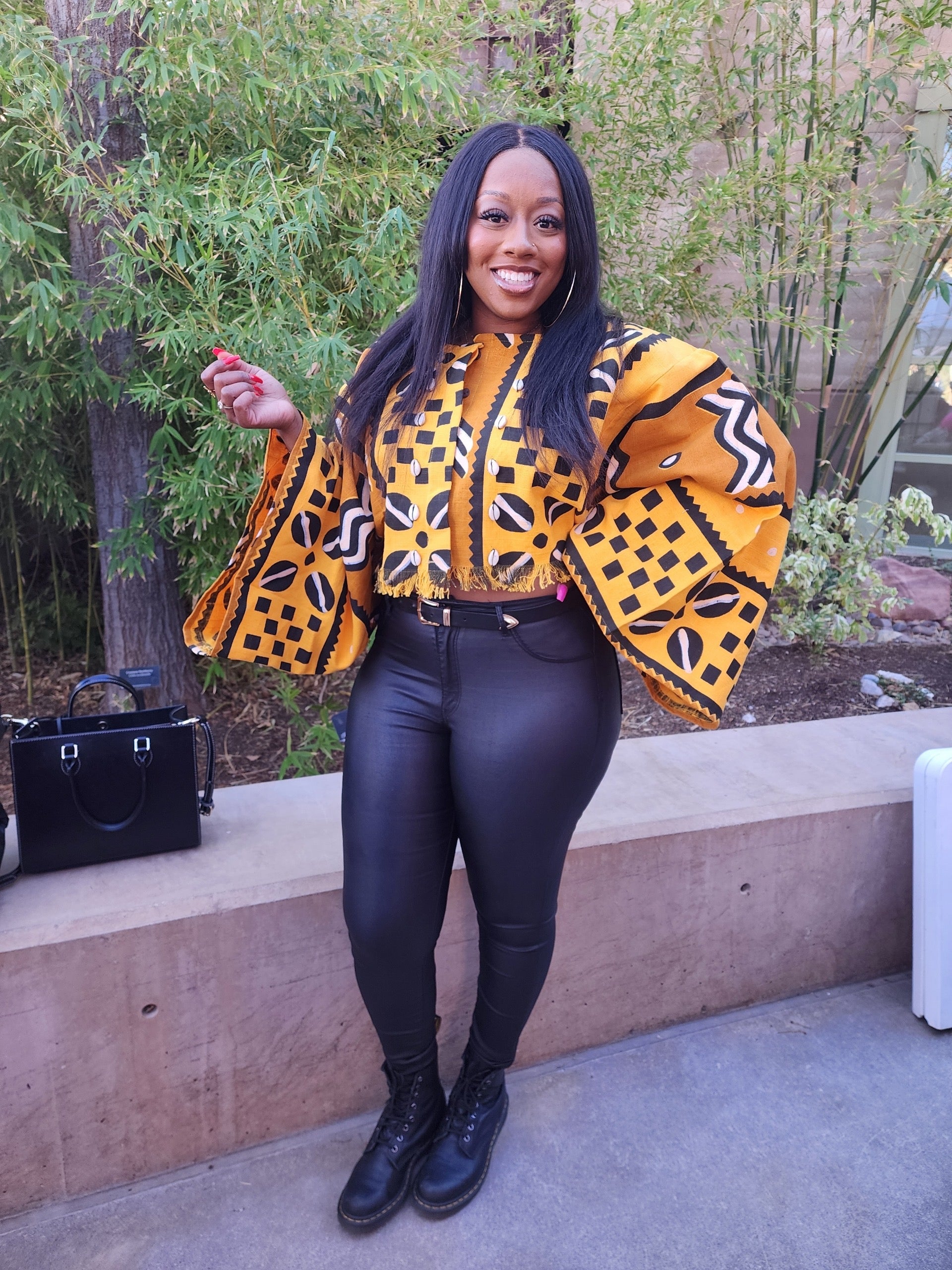 Yellow Black Africancentric Print Dress African Print Traditional